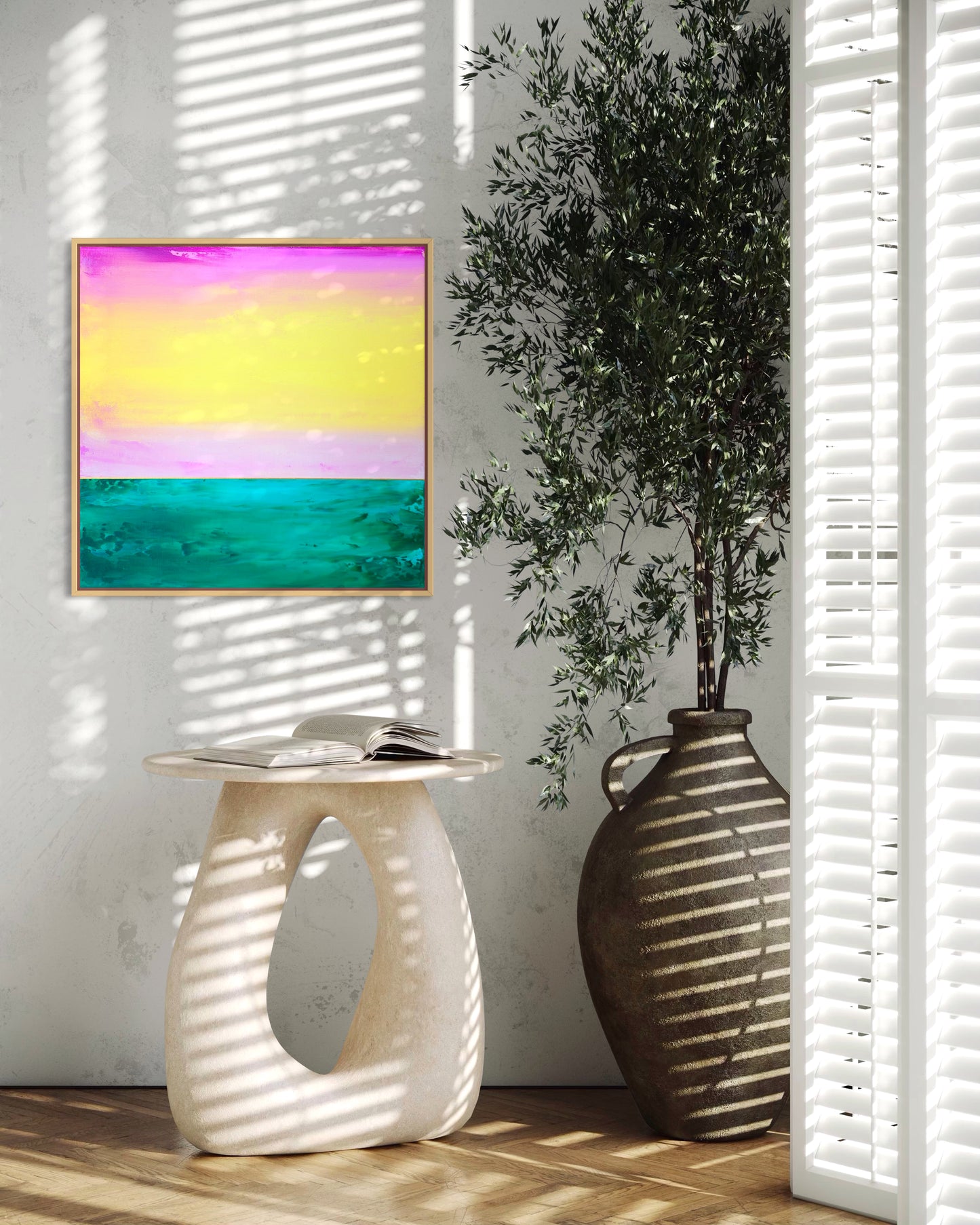 "Emerald Depths" - 40 x 40 cm