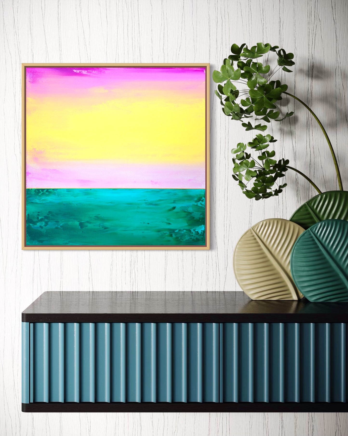 "Emerald Depths" - 40 x 40 cm