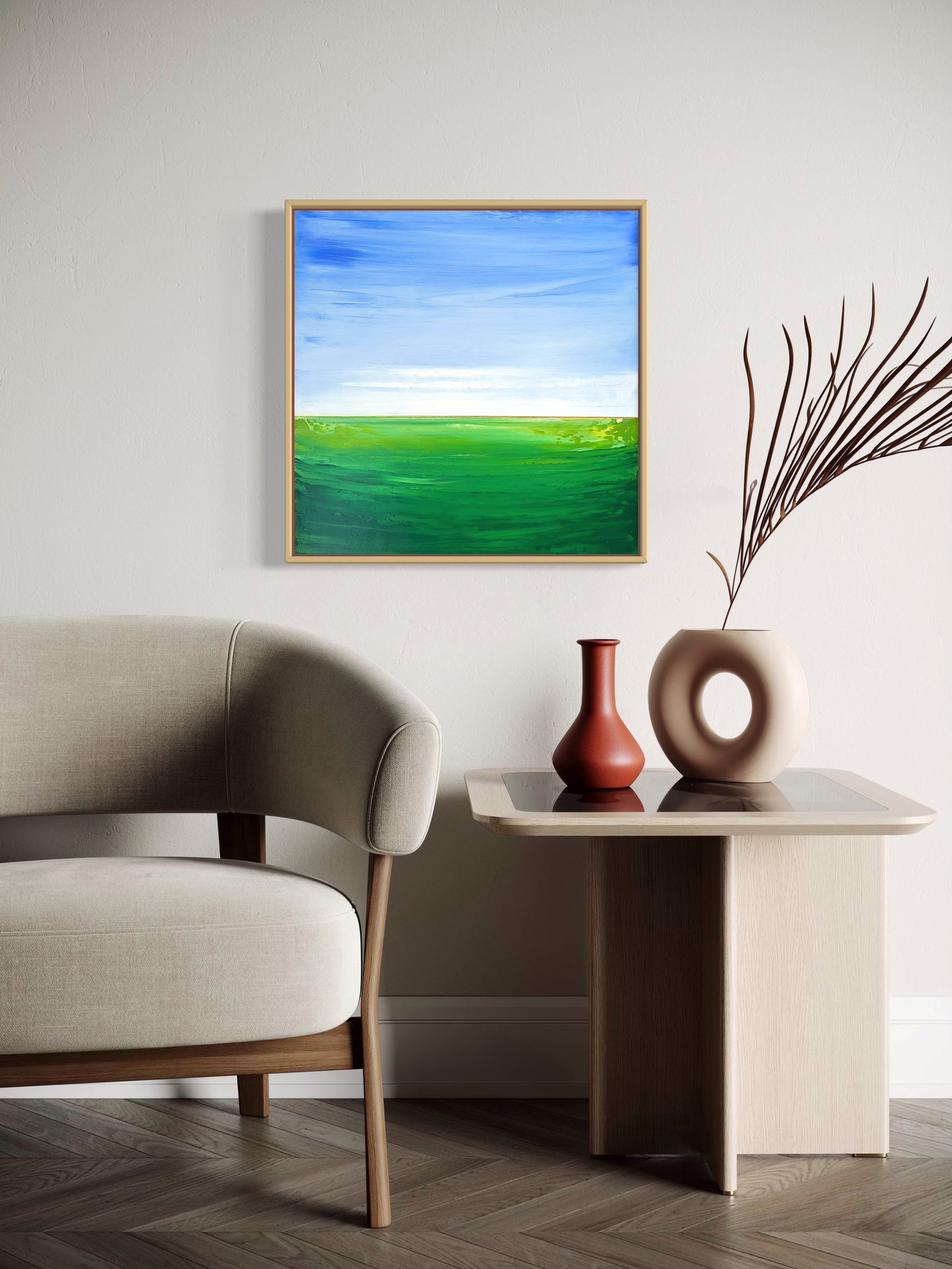 "Green Fields" - 40 x 40 cm