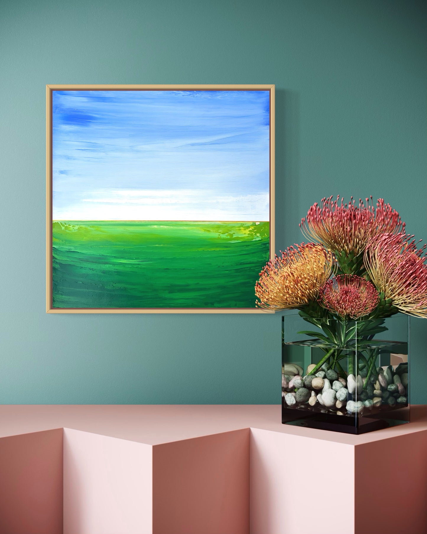 "Green Fields" - 40 x 40 cm