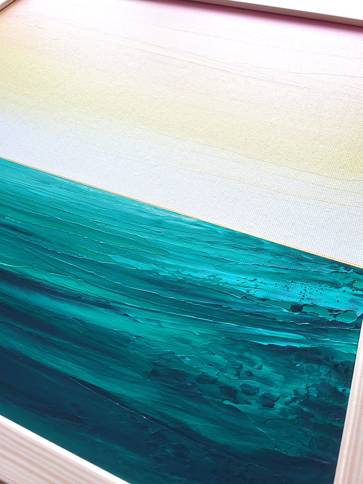 "Whispers Of The Emerald Sea" - 40 x 40 cm