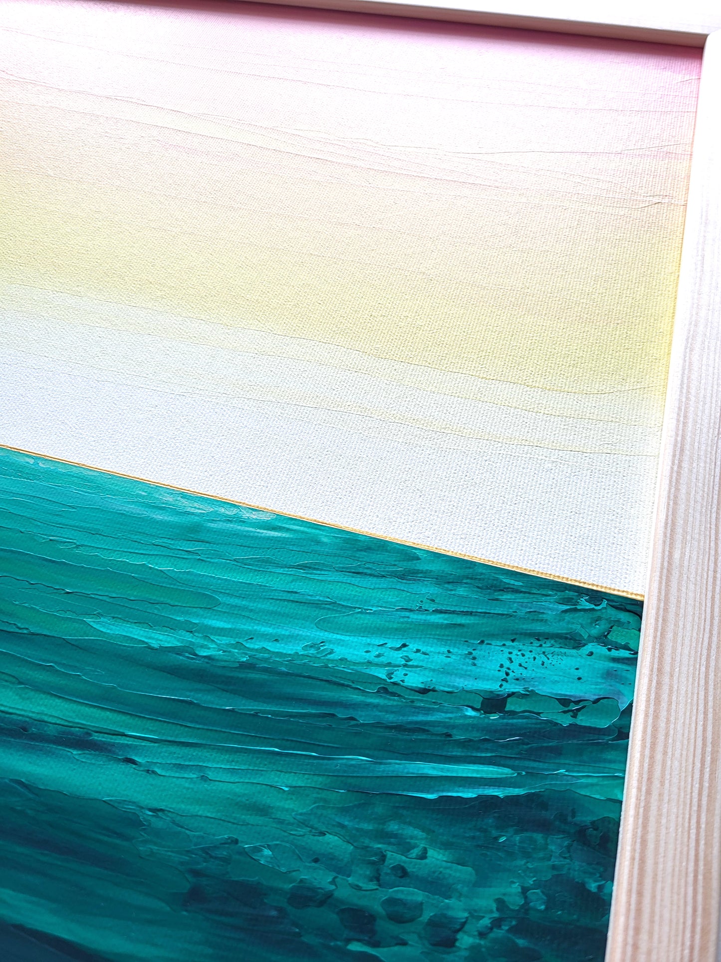 "Whispers Of The Emerald Sea" - 40 x 40 cm