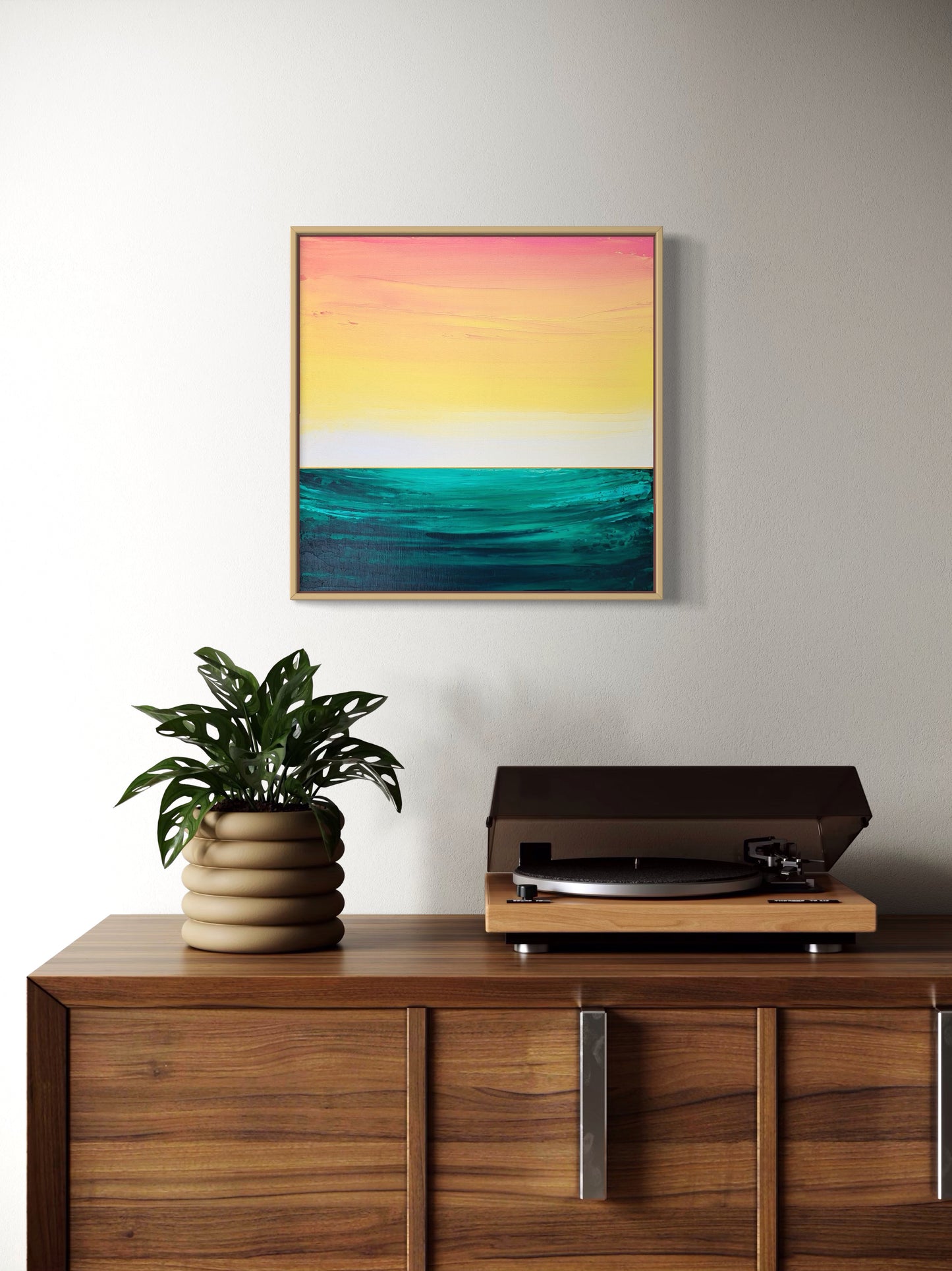 "Whispers Of The Emerald Sea" - 40 x 40 cm