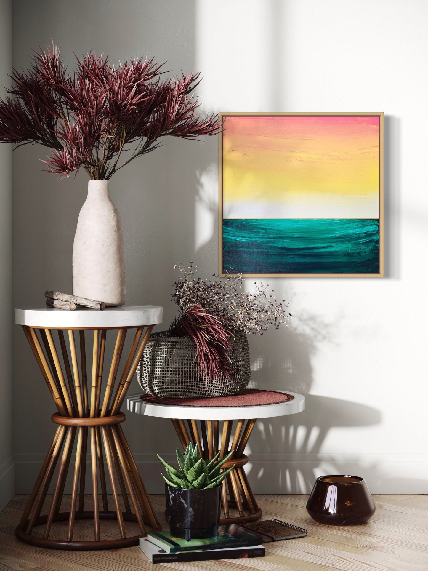 "Whispers Of The Emerald Sea" - 40 x 40 cm