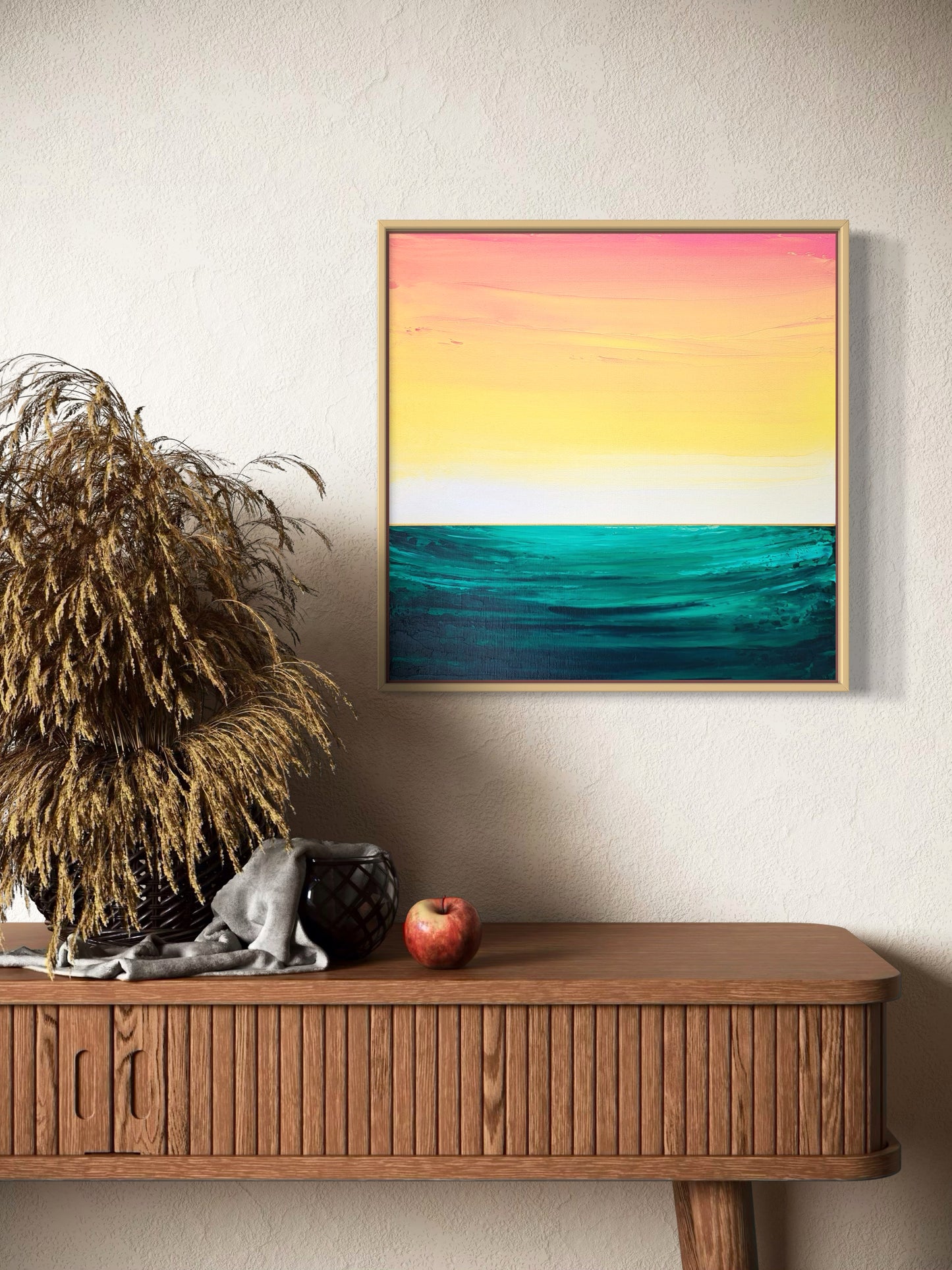 "Whispers Of The Emerald Sea" - 40 x 40 cm