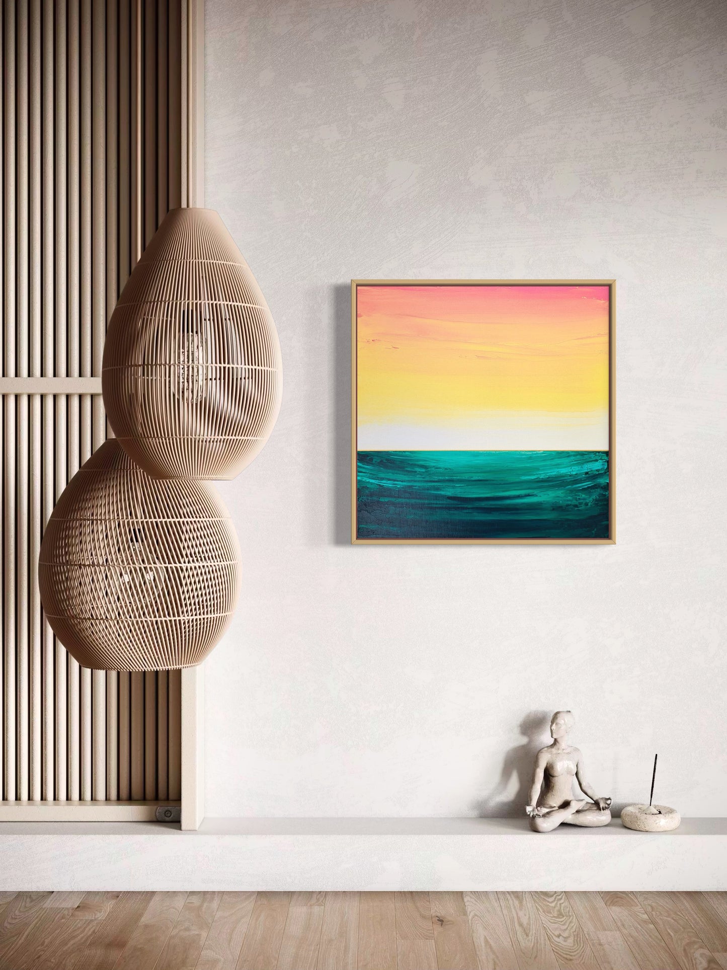 "Whispers Of The Emerald Sea" - 40 x 40 cm