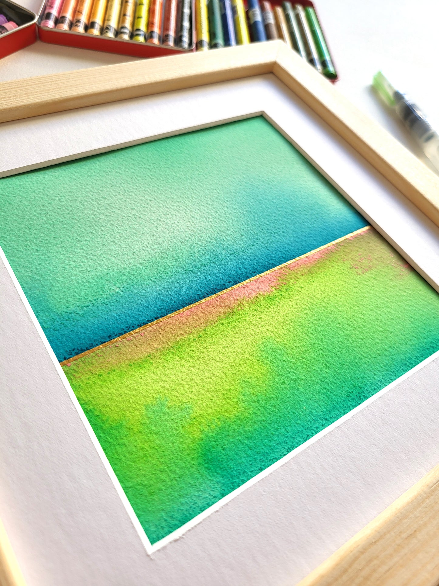 "Golden Horizon XL" - 20 x 20 cm