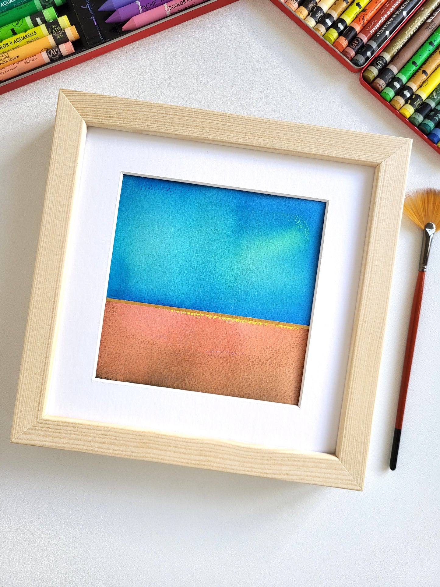 "Golden Horizon L" - 20 x 20 cm