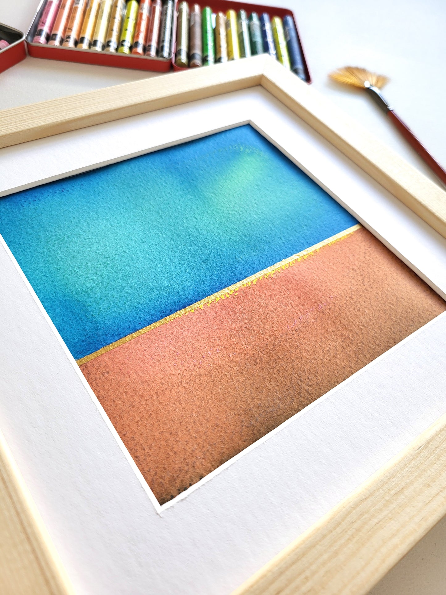 "Golden Horizon L" - 20 x 20 cm