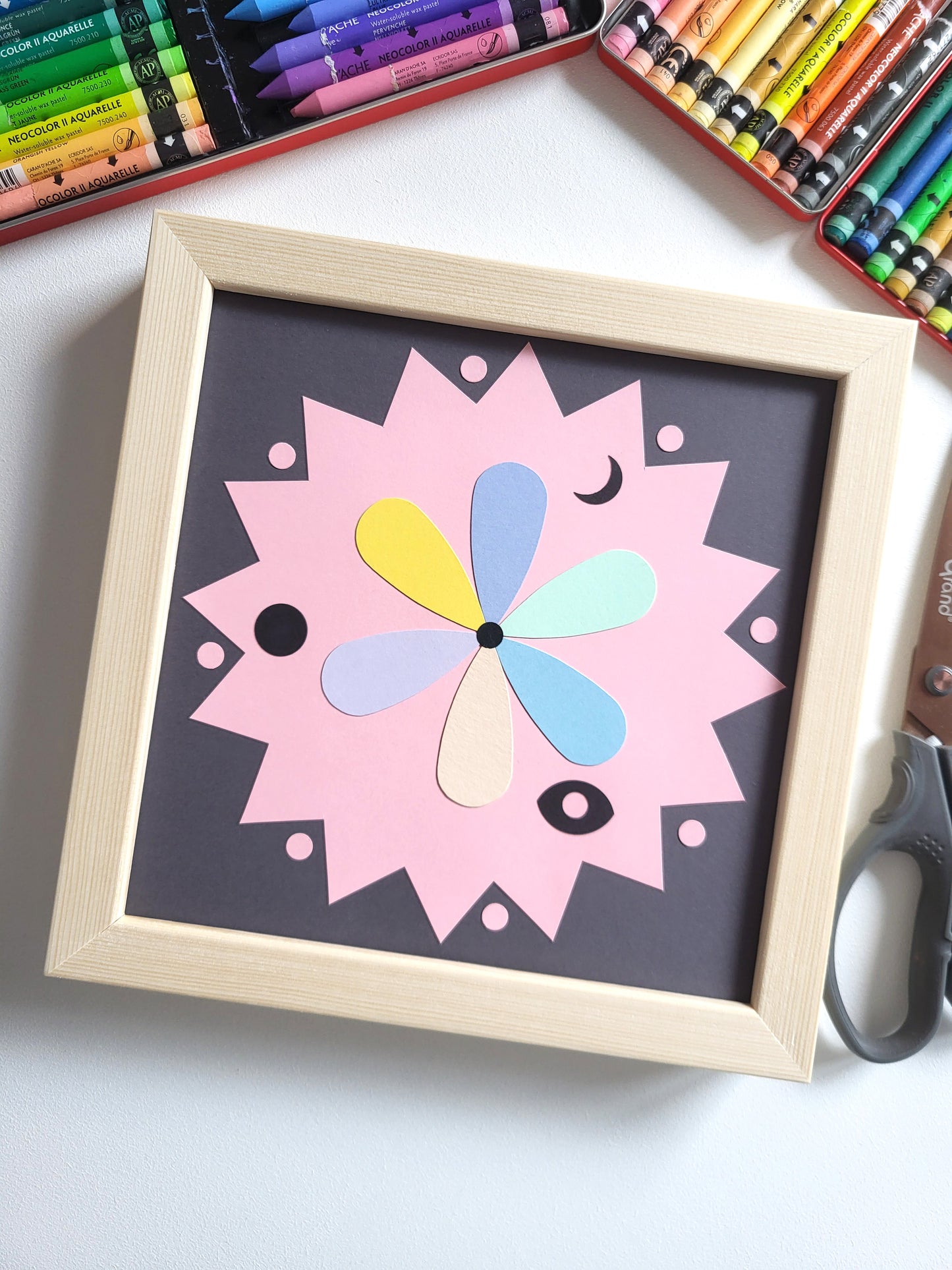 "Rainbow Daisy" - 20 x 20 cm