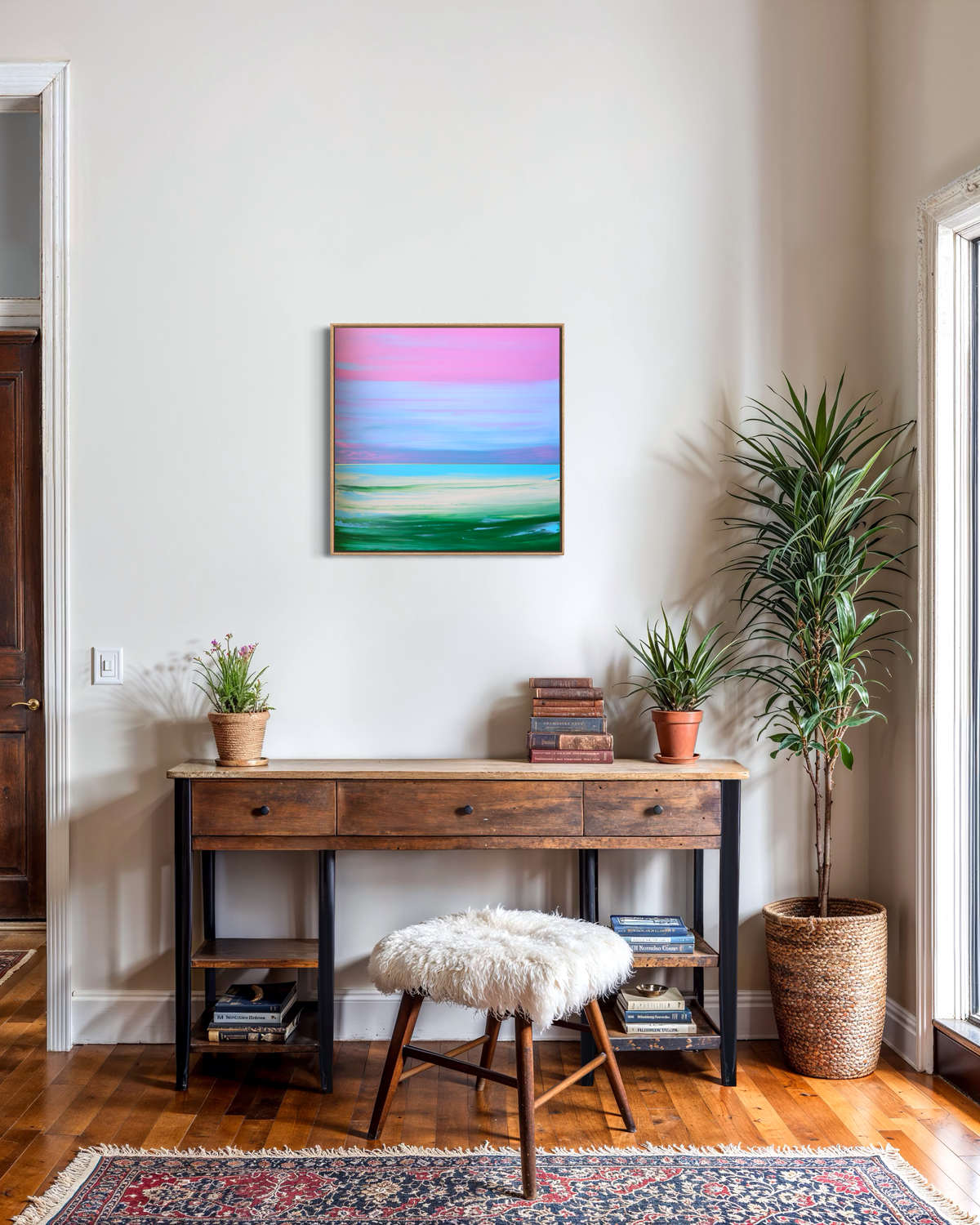 "Whispers Of The Green Waters" - 60 x 60 cm