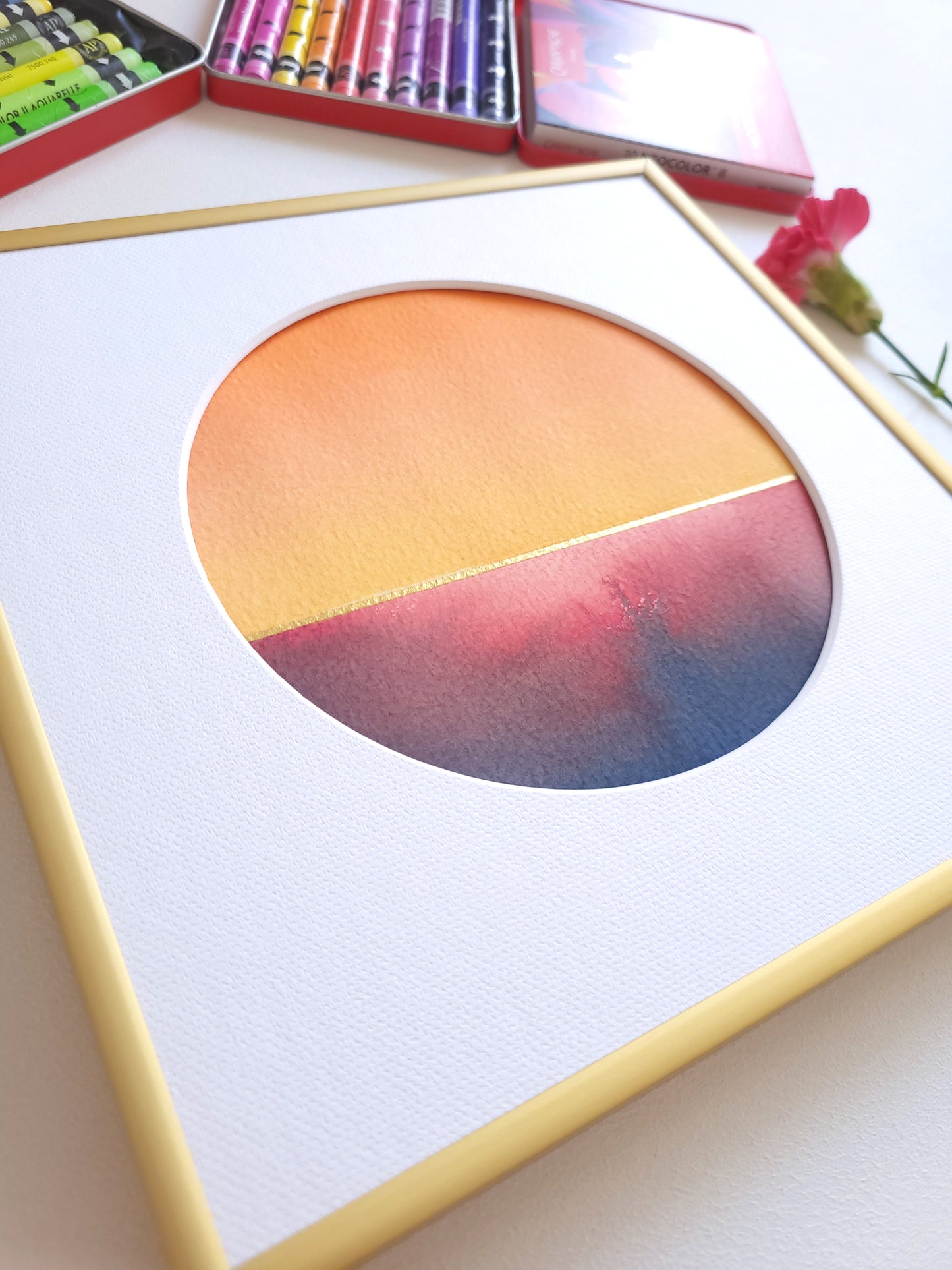 "Golden Horizon LV" - 20 x 20 cm